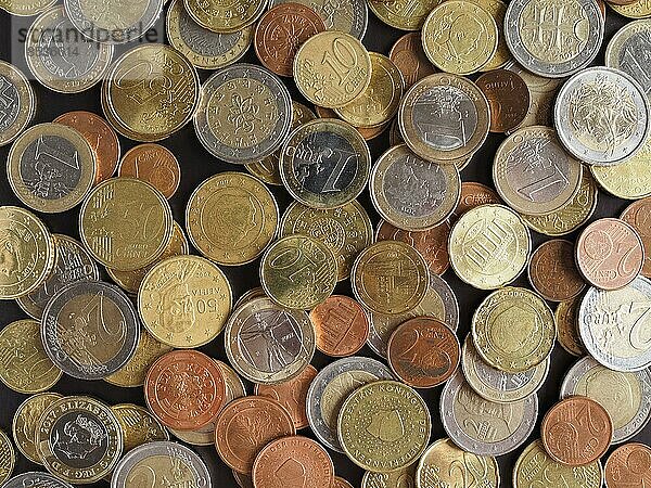 Euromünzen Hintergrund der Europäischen Union