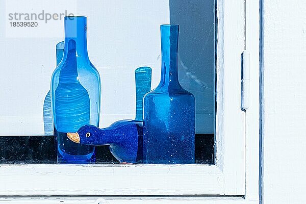 Fenster in einem typischen schwedischen Haus  Ronneby  Südschweden