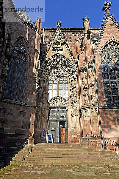 Eingang des historischen römisch katholischen Doms St. Peter in der Stadt Worms  Worms  Deutschland  Europa