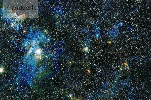 Kunst aus dem Weltraum. Sternenfeld. Beeindruckende Nebelfelder. Elemente dieses Bildes wurden von der NASA zur Verfügung gestellt