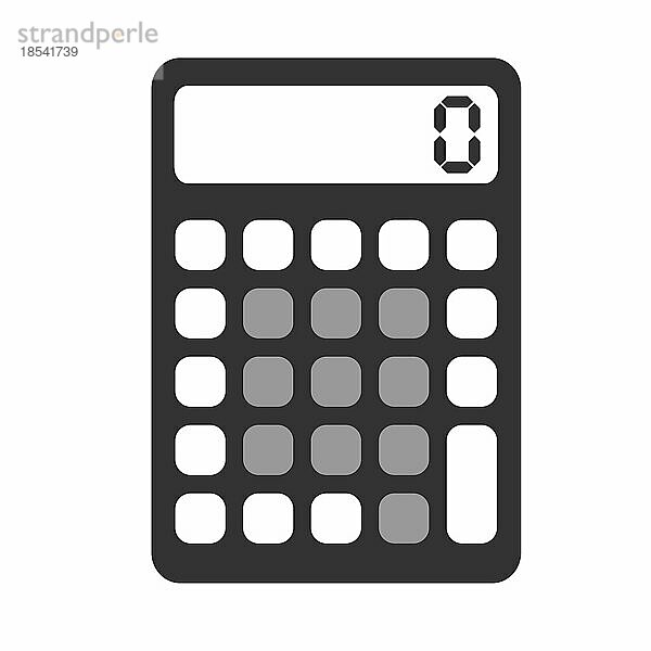 Einfache flache schwarze und weiße Taschenrechner Symbol Vektor-Illustration