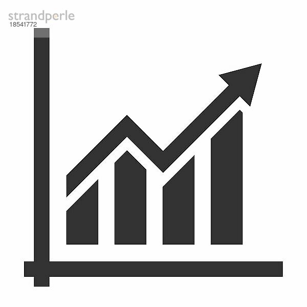 Einfache flache finanzielle Wachstum Diagramm Symbol oder Symbol Vektor-Illustration