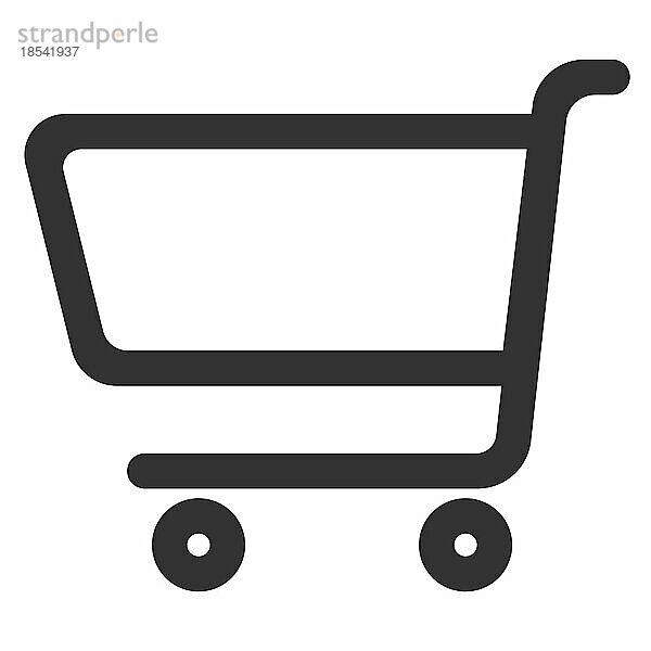 Einfache flache schwarze und weiße Einkaufswagen Symbol Vektor-Illustration