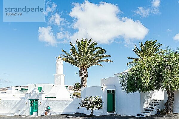 Casa Museo del Campesino in San Bartolome vor schönem Himmel  Lanzarote  Spanien  Europa