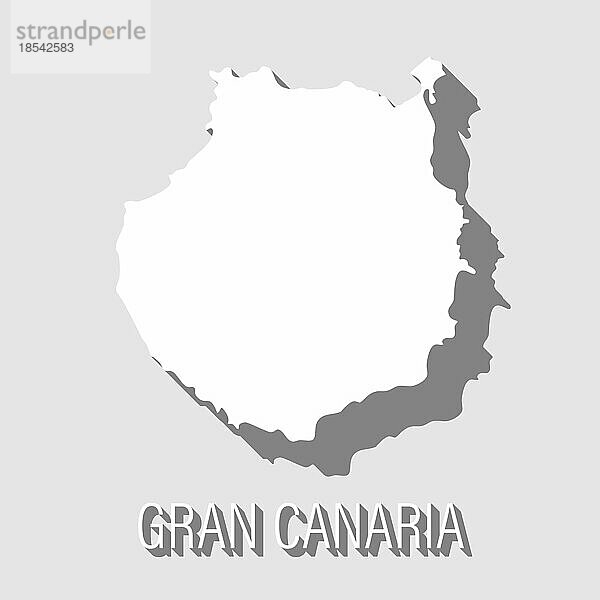 Abstrakte Gran Canaria  Kanarische Inseln Umrissform vorblauem Hintergrund  Vektor-Illustration