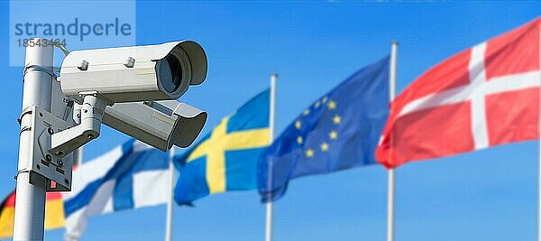 Europa und der Terror  Länderflaggen Videoüberwachung