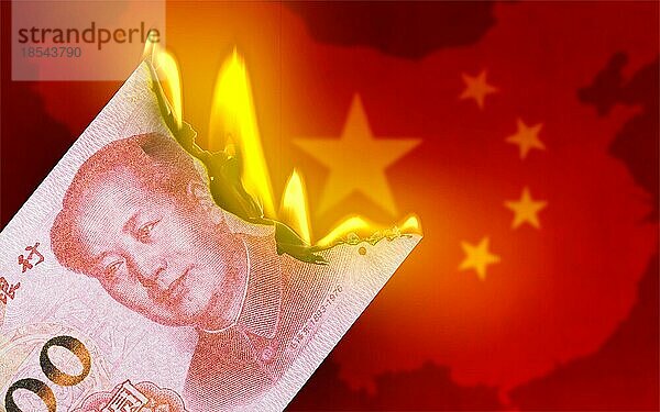 Symbolbild zum Thema Inflation  Geldvernichtung  Geldverschwendung in China