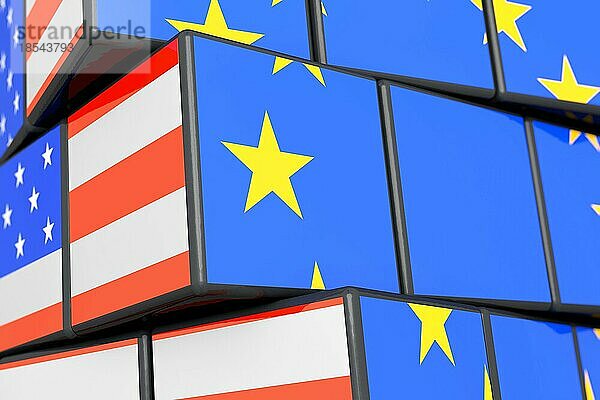 Symbolbild: USA und Europa. Icon image: USA and Europe