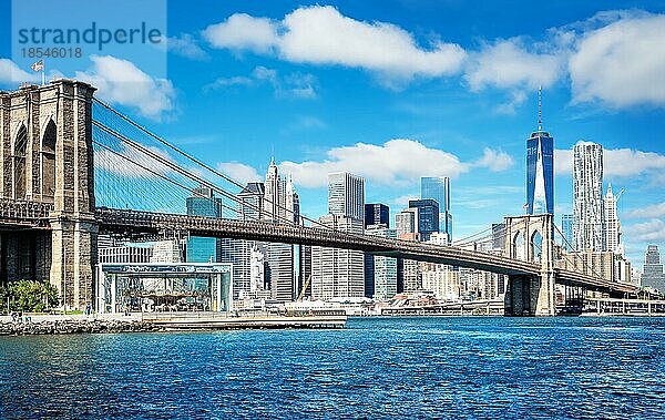 Manhattan  new york von der manhattan bridge aus gesehen