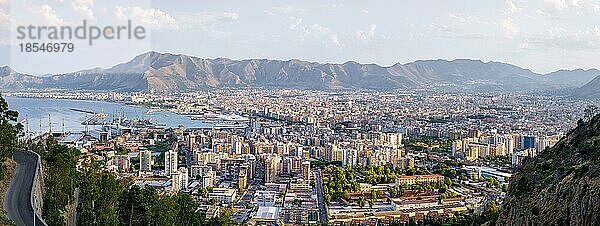 Panoramablick auf palermo  sizilien