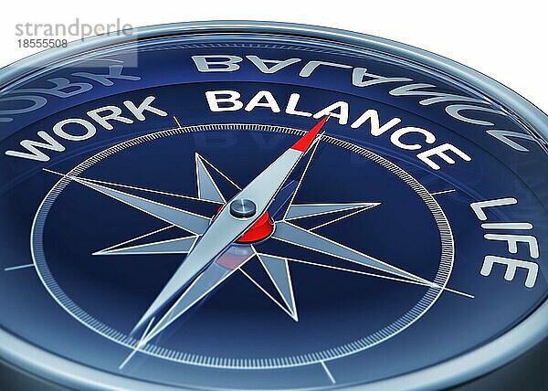 Kompass mit den Worten Work-Life-Balance