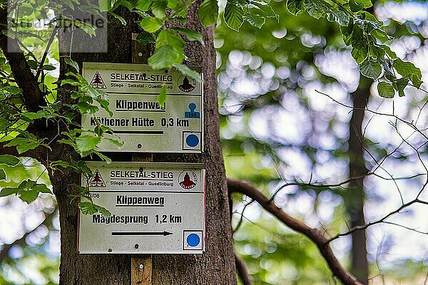 Beschilderung Selketalstieg Klippenweg