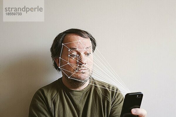 Gesichtserkennung per Smartphone ermöglicht biometrische Authentifizierung und Verfolgung des Gesichtsausdrucks