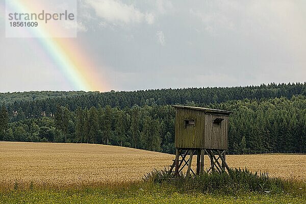Harz Landschaftsaufnahme mit Regenbogen