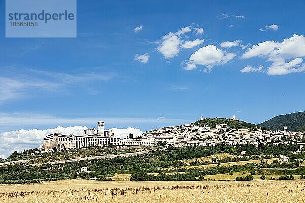 Assisi ist ein Dorf in der Region Umbrien  Italien. Die Stadt ist berühmt für die wichtigste italienische Basilika des Heiligen Franziskus (Basilica di San Francesco)
