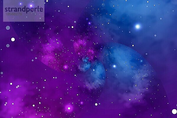 Deep Weltraum Hintergrund mit Sternen und Nebel in blau und lila