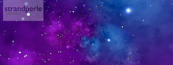 Sternenklarer blaür Himmel. Abstrakter Hintergrund mit Nebel  Cosmo  Galaxie