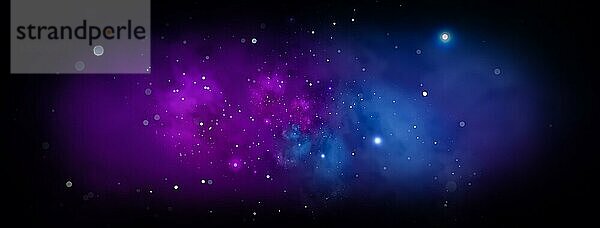 Deep Weltraum Hintergrund mit Sternen und Nebel in blau und lila
