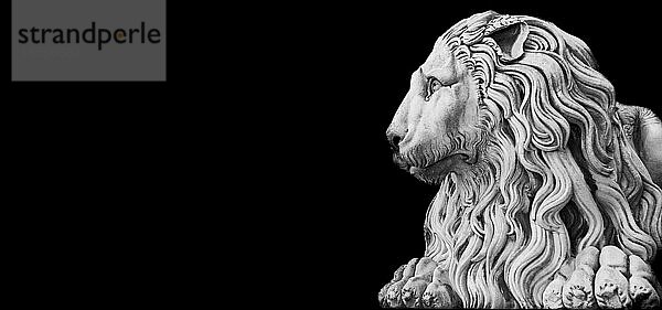 Antike Löwenstatue  aus Stein  mit Kopierraum. Konzept Sicherheit  Sicherheit  Wache