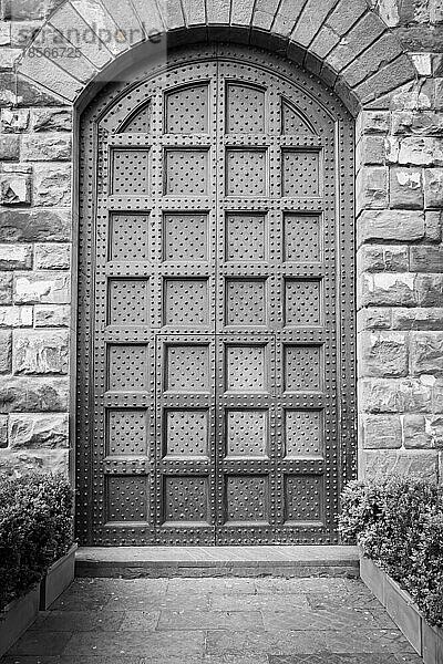 Antike Tür in historischem Gebäude Konzept der Sicherheit  Geheimnis  Grunge