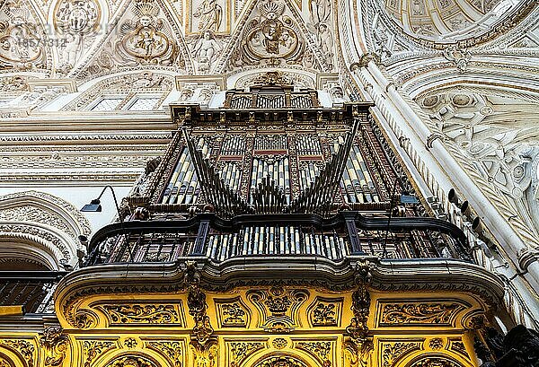 Detail einer 2 Jahrhunderte alten Orgel in einer spanischen katholischen Kirche