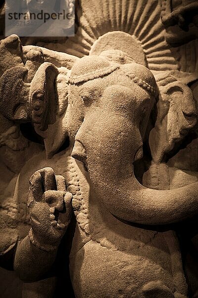 Detail einer Ganeshastatue Nordindien  7 8 Jahrhundert n. Chr.  Sandstein