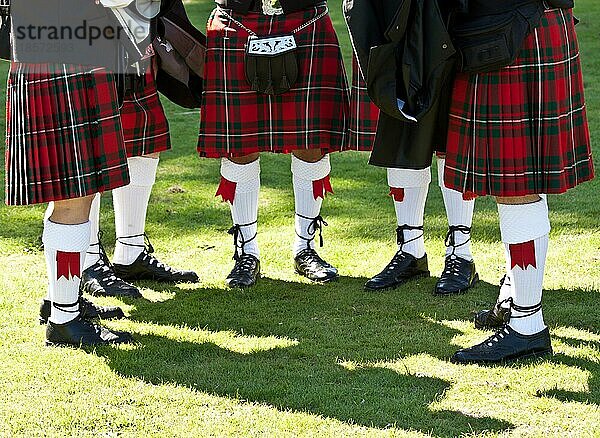 Detail von original schottischen Kilts  während der Highlands Spiele