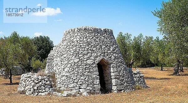 In der Region Salento  im Süden Italiens  befindet sich ein traditionelles ländliches Lagerhaus  das im lokalen Dialekt Furnieddhu genannt wird. Es ist ein traditionelles Gebäude aus Stein im Olivenanbaugebiet