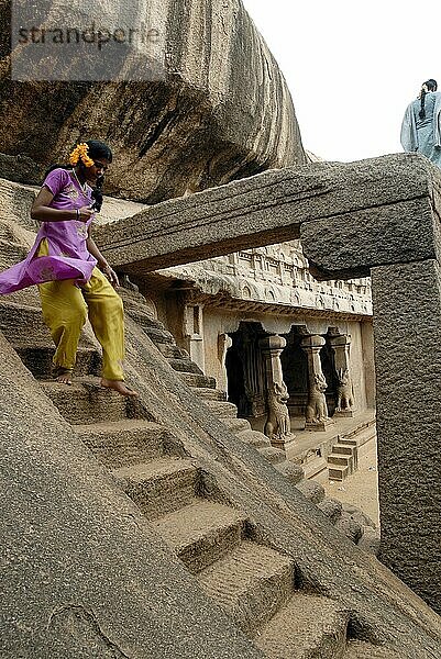 Ramanuja Mandapam in Mahabalipuram Mamallapuram bei Chennai  Tamil Nadu  Südindien  Indien. UNESCO-Weltkulturerbe