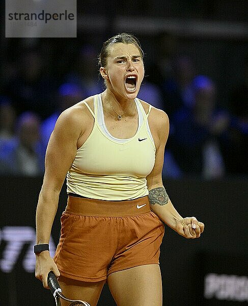 Aryna Sabalenka (BLR) Jubel  Freude  Schrei  Geste  Gestik  Porsche Tennis Grand Prix  Porsche-Arena  Stuttgart  Baden-Württemberg  Deutschland  Europa