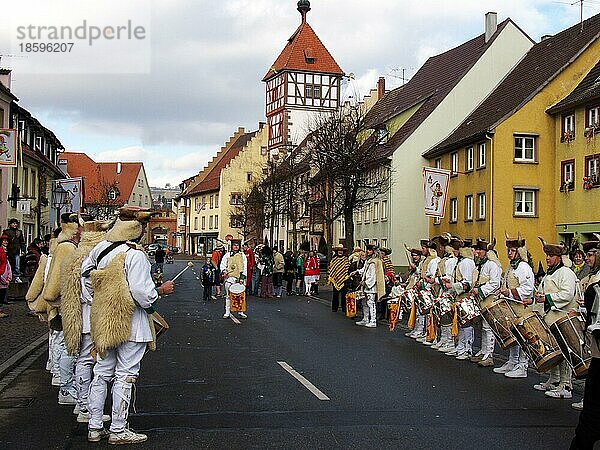 Fasnachtsumzug in Bräunlingen Schwarzwald-Baarkreis Bad. -Württ. BRD Alemannische Trummler