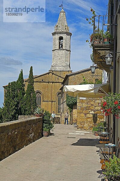 Pienza  Val d'Orcia  Orcia-Tal  UNESCO-Weltkulturerbe  Provinz Siena  Toskana  Italien  Europa