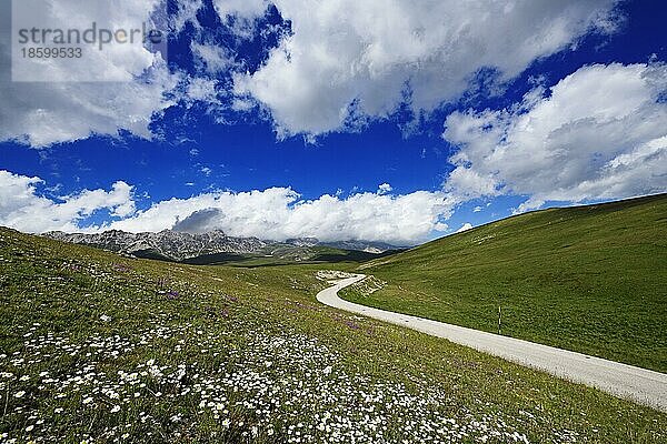 Straße auf dem Campo Imperatore  Abruzzen  Italien  Europa