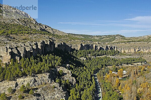 Schlucht von Jucar  Castilla-La  Jucar-Schlucht  Cuenca  Kastilien-La Mancha  Kastilien  Spanien  Europa