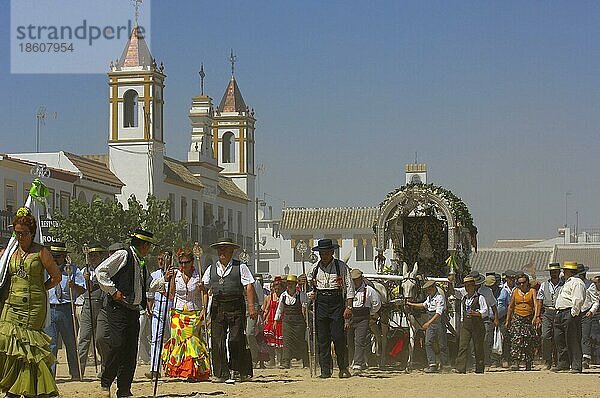 Pilger  Wallfahrt Romeria nach El Rocio  Huelva  Andalusien  Spanien  Europa