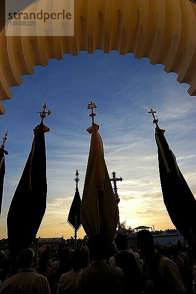 Wallfahrt Romeria nach El Rocio  Huelva  Andalusien  Spanien  Europa