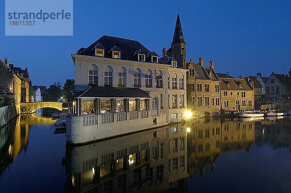 Restaurant und Hotel 'Duc de Bourgogne'  Flandern  Fluss Dijver  Brügge  Westflandern  Belgien  Europa