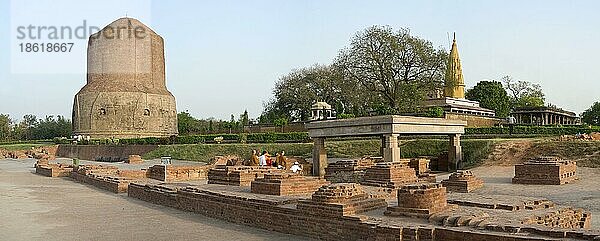 Dhamekh-Stupa  Isipatana Deer Park  Sarnath  Uttar Pradesh  Indien  Asien