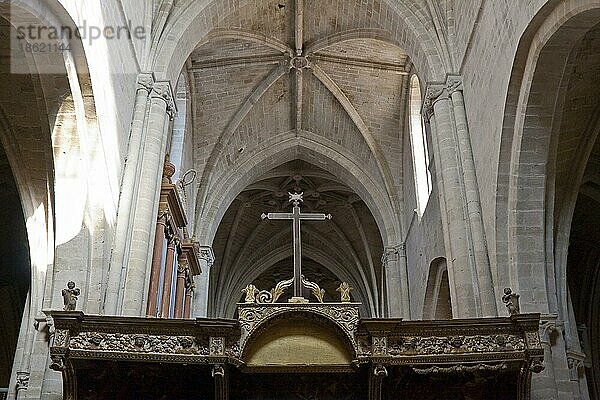 Innenraum der Kathedrale von Santo Domingo de la Calzada  La Rioja  Baskenland  Spanien  Europa