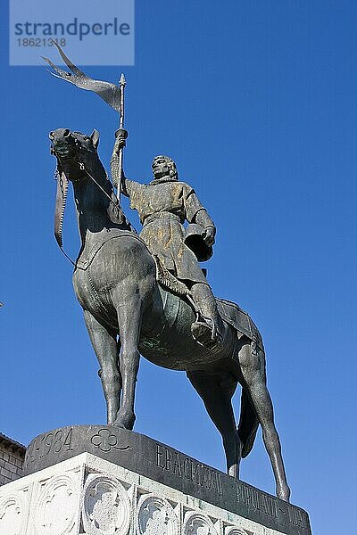 Heroisches Reiterstandbild des Diego R. Porcelos  Graf von Kastilien im 9. Jahrhundert n. Chr.  Burgos  Kastilien und León  Provinz Burgos  Spanien  Europa