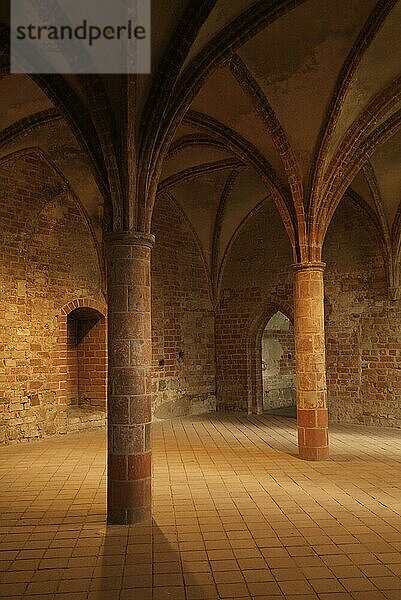 Interior of cistercian monastery Chorin  Brandenburg  Innenraum vom Zisterzienserkloster Chorin  Deutschland  Tagesraum der Konversen  Europa