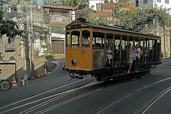 Straßenbahn  Santa Teresa  Rio de Janairo  Brasilien  Südamerika