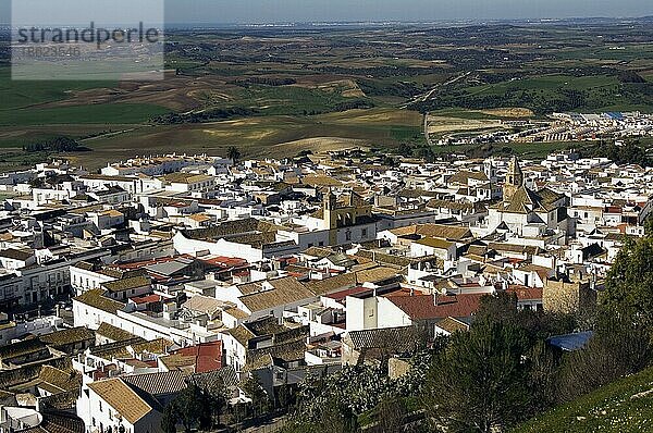 Blick auf Medina Sidonia  weiße Dörfer  Pueblos Blancos  Andalusien  Spanien  Europa