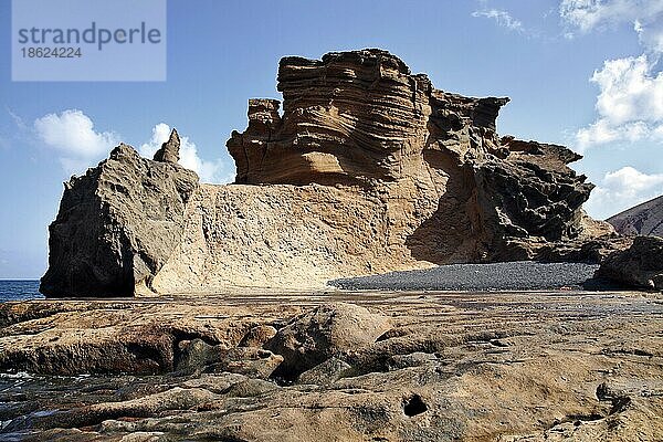 Felsformationen bei El Golfo  Lanzarote  Kanarische Inseln  Spanien  Europa