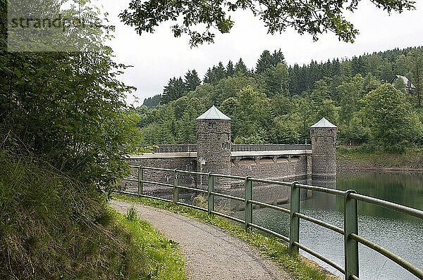 Fürwiggetalsperre  Stausee und Staumauer  Sauerland  Nordrhein-Westfalen  Deutschland  Europa