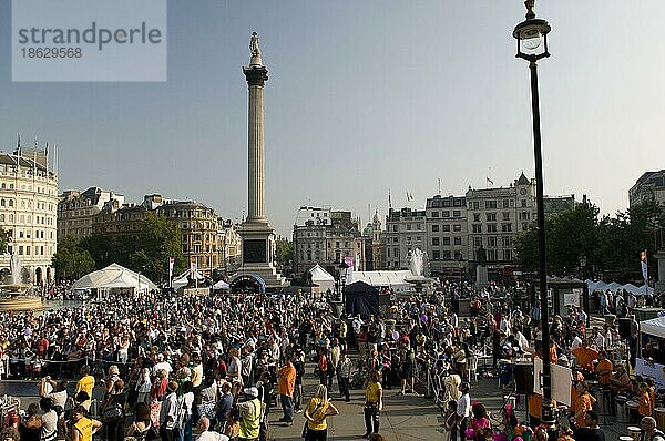 Veranstaltung am Trafalgar Square  Nelson-Säule  London  England