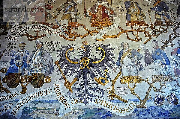 Historische Wandgemälde  Ahnensaal  Schloss Burg  Solingen  Nordrhein-Westfalen  Deutschland  Europa