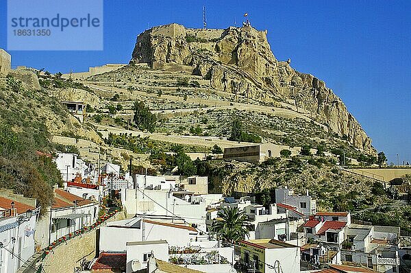 Castillo de Santa Barbara  Monte  Berg Benacantil  Alicante  Spanien  Europa