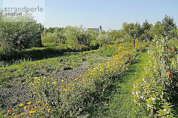 Gartenviertel Marais de l'Yevre  Bourges  Cher  Centre  Frankreich  Europa