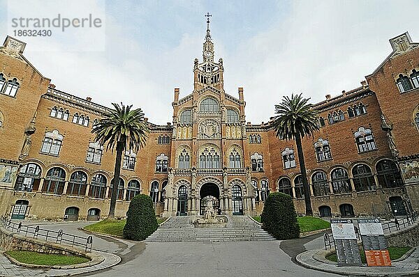 Krankenhaus Hospital vom Heiligen Kreuz und Sankt Paul  de la Santa Creu Sant  Barcelona  Katalonien  Spanien  Europa